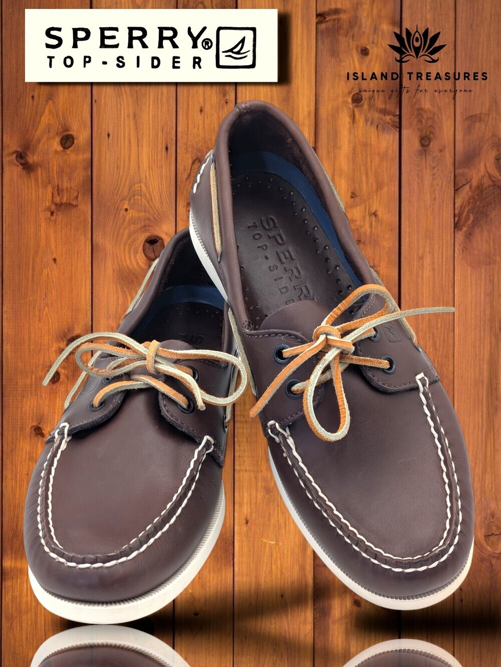 Sperry Top-Sider Sz 9 Authentic Original 2-Eye Brown Leather Moccasin Boat Shoe
